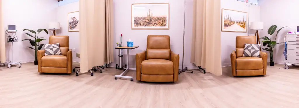 Interior view of the infusion suite at Transitions Therapeutic services.